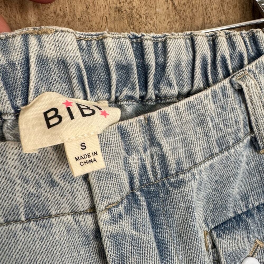 BiBi jogger Mineral Washed jeans wide leg cinch tie bottom SZ Small - Picture 7 of 9